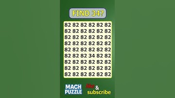Find 34 where? | Brain Teaser IQ Test #shorts #different #puzzles #opticalillusion #quiz