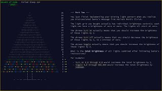 AOC 2015  - Day 6  - Part 2 (Javascript)(SPOILERS)(No Commentary)
