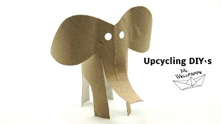 Elefant aus Klopapierrollen basteln - Upcycling DIY`s