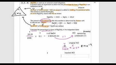 Percentage by mass / back titration A-Level chemistry
