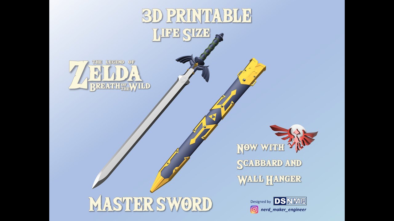 MASTER SWORD from Zelda Breath of the Wild - Life Size | 3D Print Model