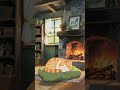 Cozy Fireplace &amp; Sleepy Ginger Cat | ASMR Relaxing Video #shorts #cozyvibes #ghibli⁠