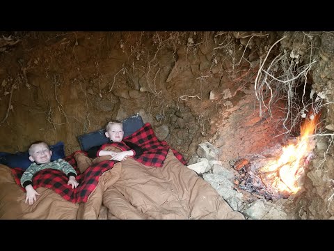winter-camping-in-underground-bunker---digging-a-primitive-survival-stealth-shelter-by-hand