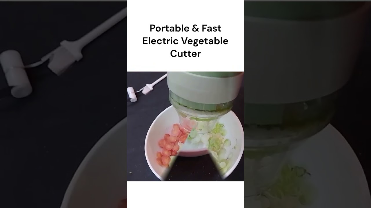 4 In 1 Electric Handheld Vegetable Cutter Set Wireless Food Chopper Product  Review & Demo 