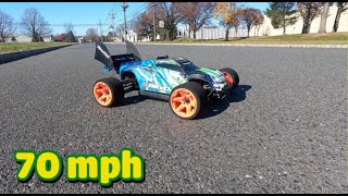 Traxxas E-revo 6s speed run 70 mph