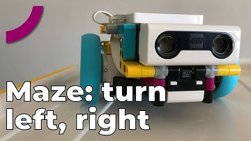 Navigate maze with distance sensor: turn right, left, behind