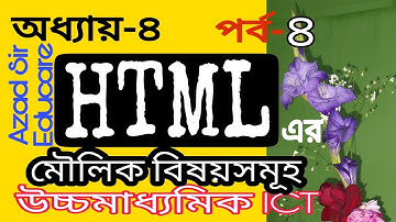 4-HTML, HSC ICT, chapter-4, HTML এর মৌলিক বিষয়সমূহ, এইচটিএমএল