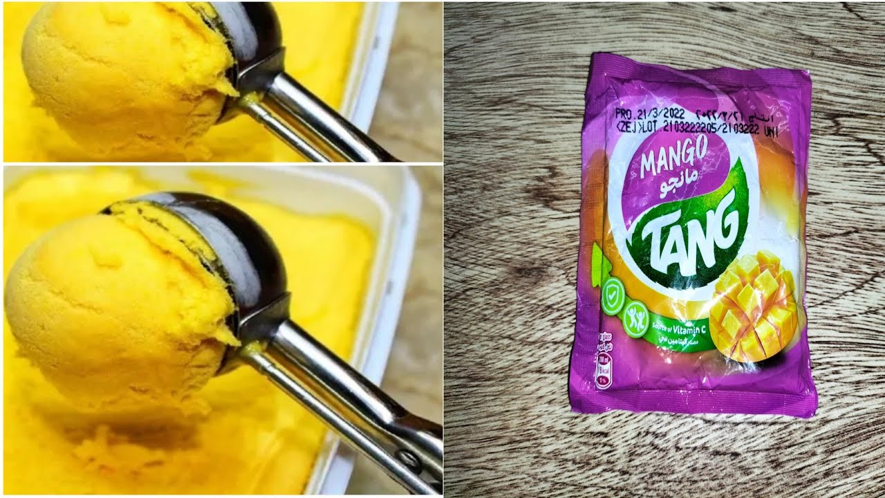 بكيس عصير تانج اعملى آيس كريم العشر دقايق الاقتصادى جدا بمكونين فقط وسر الشركات