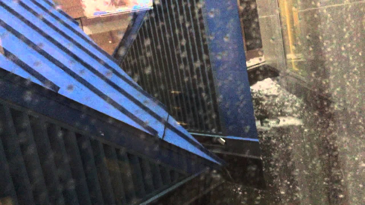 Golf ball size hail on the roof of Boston Childrens today. YouTube