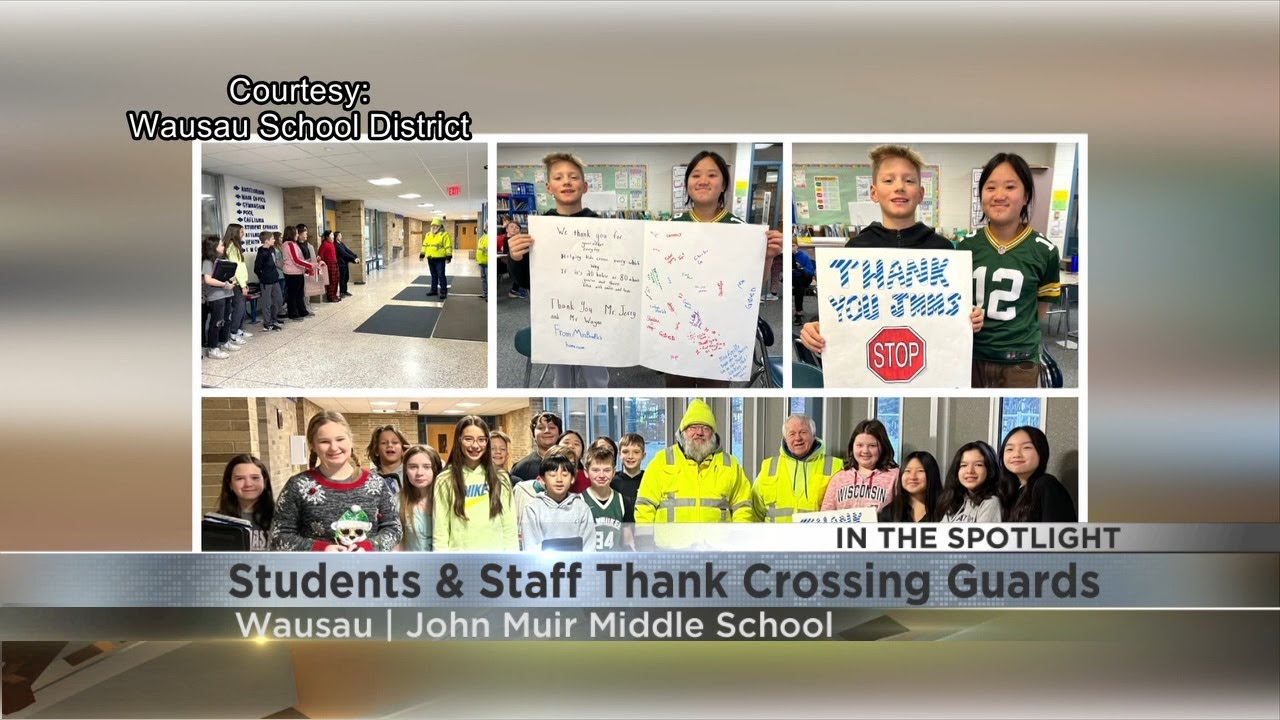 Students and Staff Thank Crossing Guards at John Muir Middle School