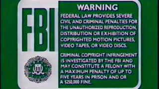 Green Fbi Warnings 1991 And D Walt Disney Home Video Logo Black Background