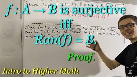 f : A → B is surjective iff Ran(f) = B (Proof) [ILIEKMATHPHYSICS]