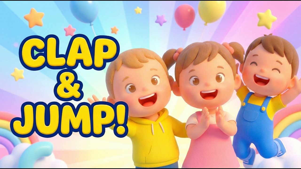 Clap Clap Happy Hands 🎶 | Jump & Dance Song for Kids | Nursery Rhymes