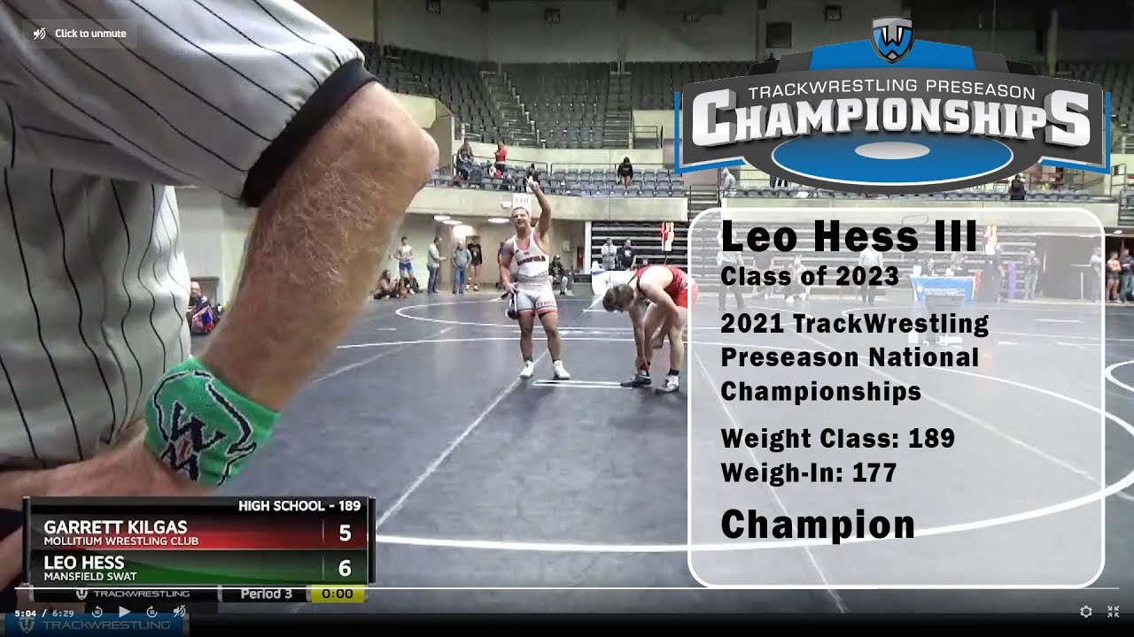 2023 Wrestler Leo Hess 1st Place Finish 2021 Trackwrestling Preseason