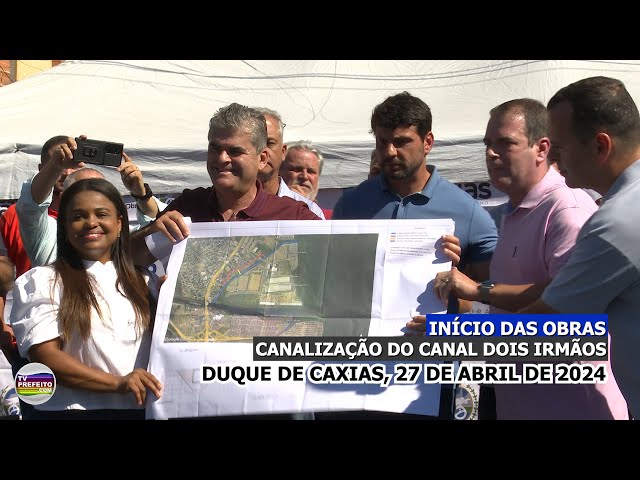 Início das obras de canalização do Canal Dois Irmão em Duque de Caxias