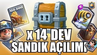 14 Tane DEV SANDIK Açılımı - Clash Royale