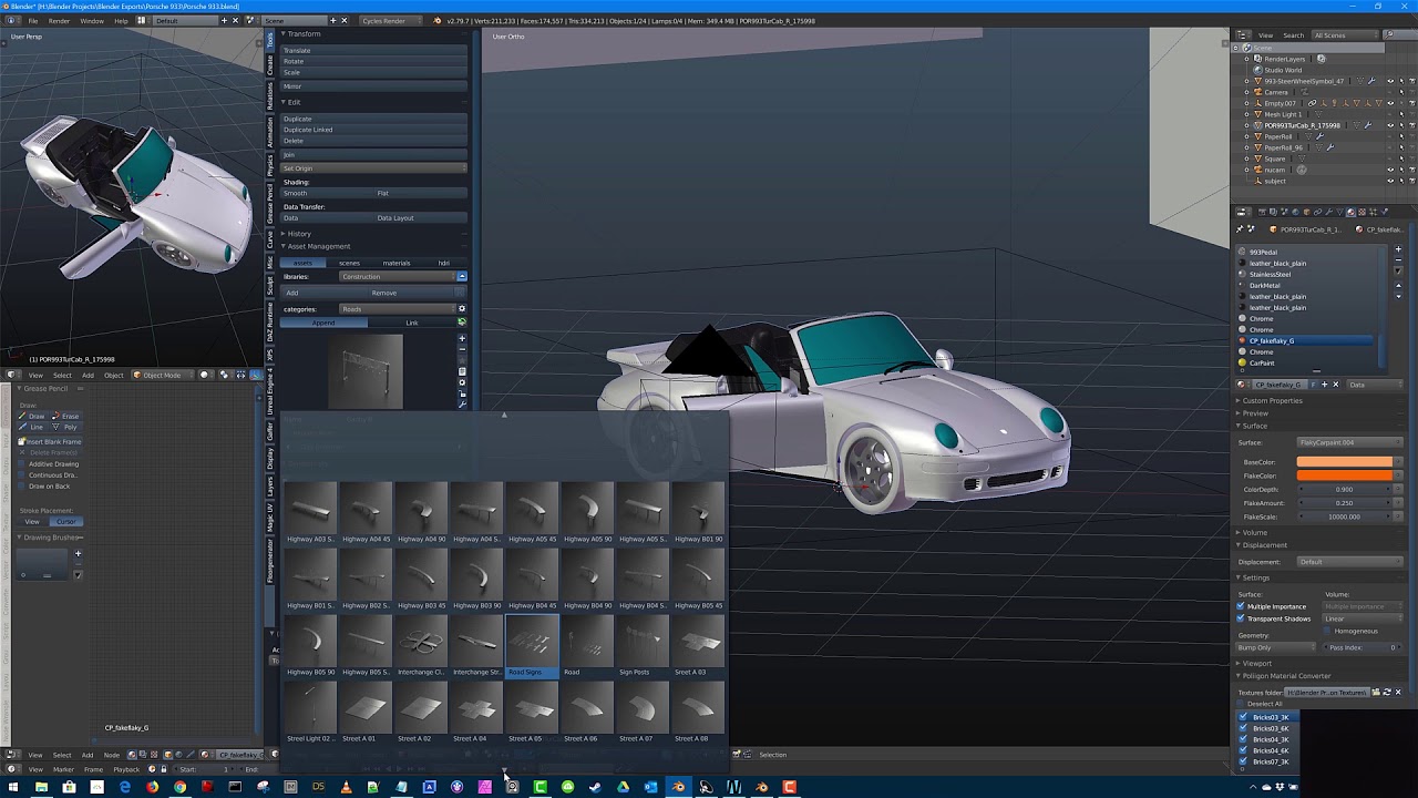 Create asset. Car - Traffic Library 1.7 Blender.