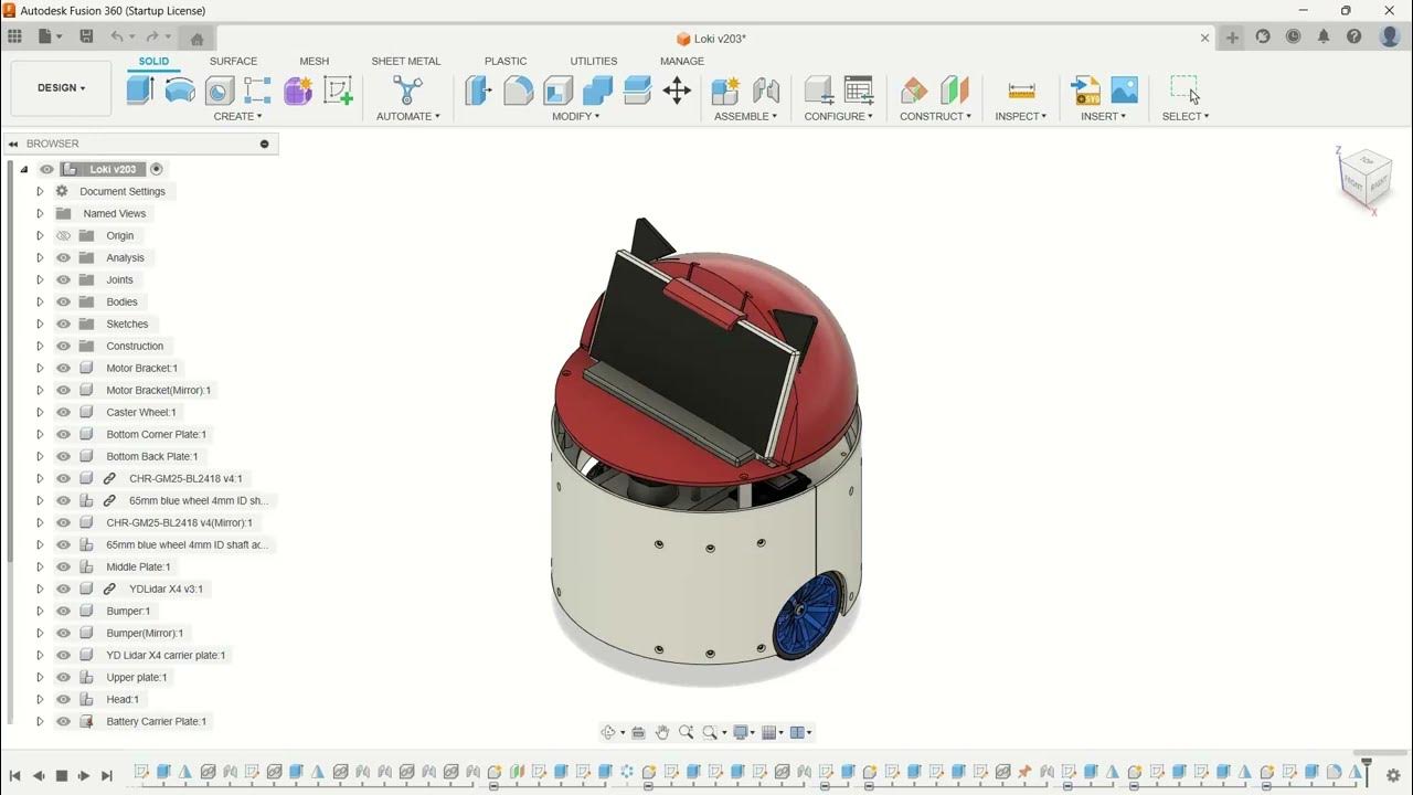 Home robot design in Fusion 360 - Arduino, ESP32, ROS, 3D printed - YouTube