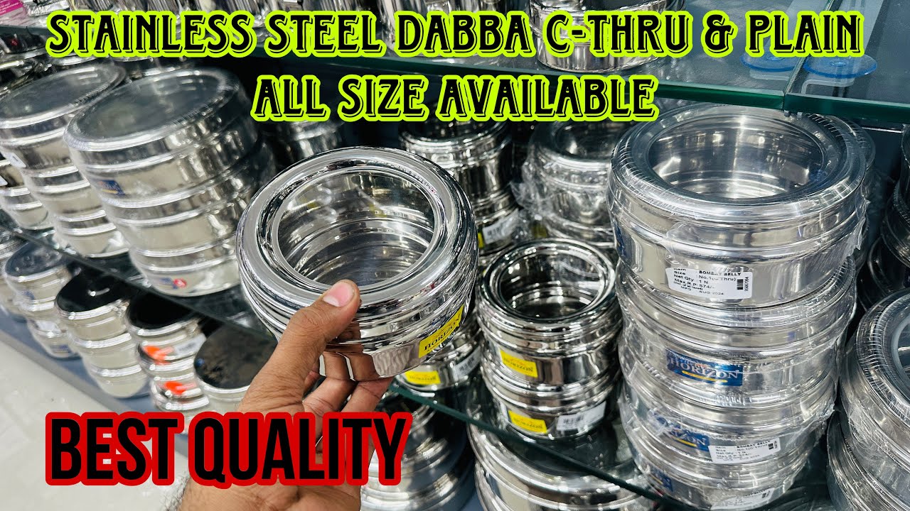 Stainless steel puri & chapati belly dabba c thru & plain | all size available dabba