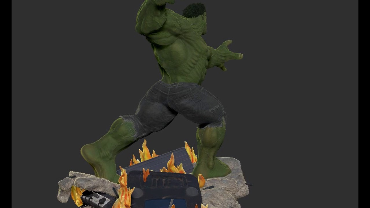 Hulk Zbrush Sculpture Color Turntable 2017 Gaurav Kumar Youtube