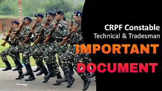 CRPF ट्रेडमैन के लिए जरूरी DOCUMENT | Document Verification| CRPF Tredeman 2024 @Prakhar-bh2rn