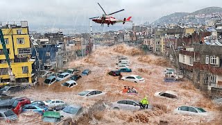 7 minutes ago in Turkey! Flash floods swept away bridges and buildings in Hatay