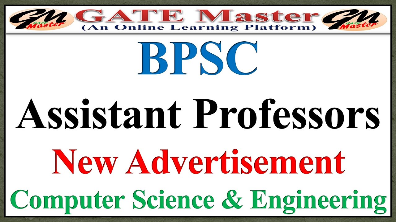 BPSC Assistant Professors | New Vacancy | Computer Science and Engineering in Bihar | Join Groups |
