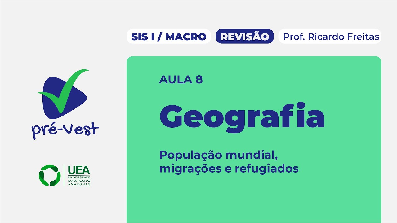 GEO - SIS 1/MACRO - REVISÃO - 2025 - AULA 08:  A população mundial, migrações e refugiados