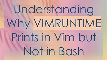 Understanding Why VIMRUNTIME Prints in Vim but Not in Bash