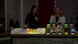 My Home Set of 2 Solar Diamond Glass Lanterns with Shepherds Hooks on QVC