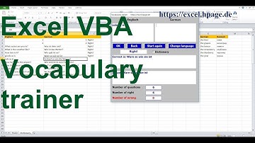 13 Create Vocabulary trainer in Excel VBA yourself