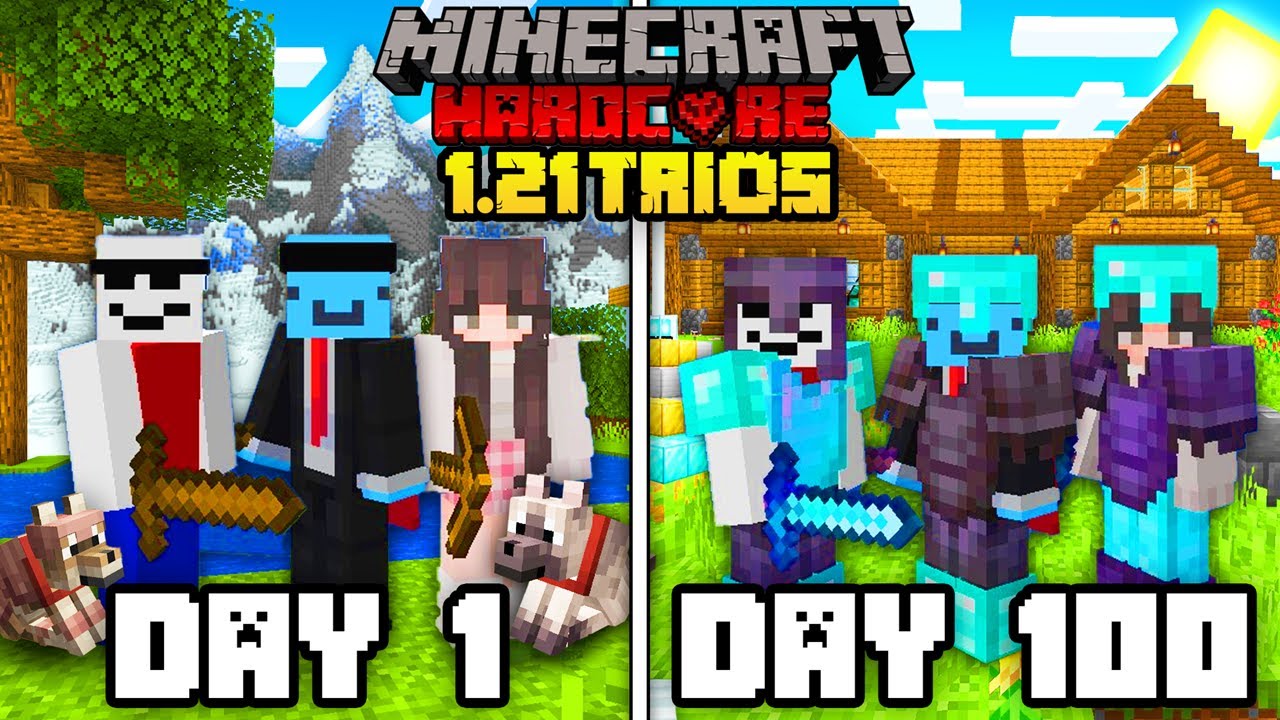 ⁣We Survived 100 Days in 1.21 Minecraft Hardcore...