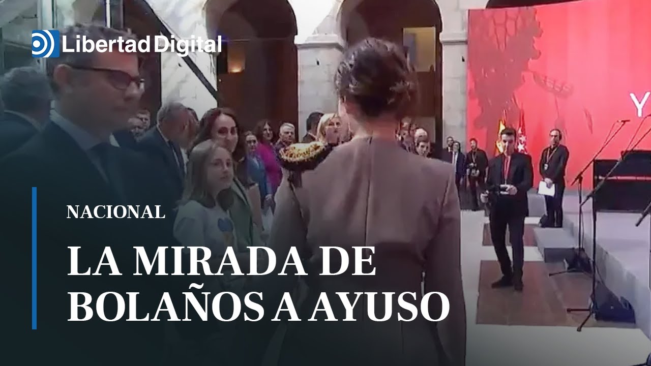 La mirada de Bolaños a Ayuso en los actos del 2 de mayo - YouTube
