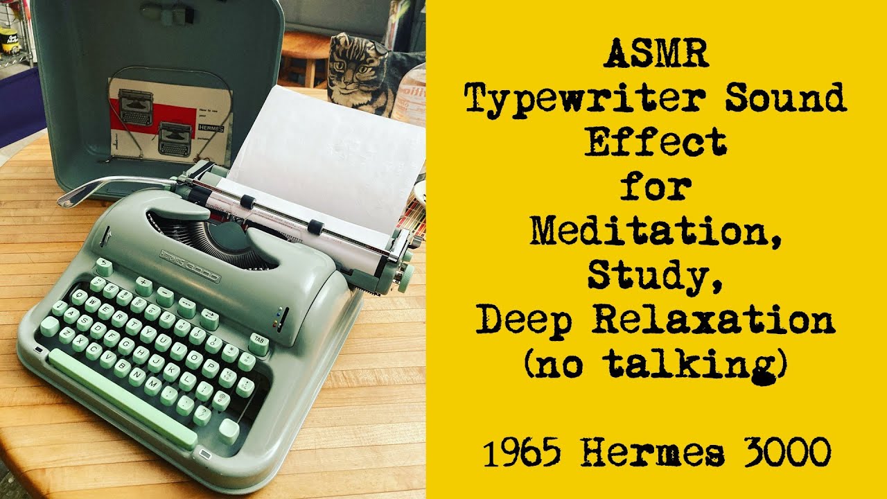 ASMR Typewriter Sound Effect 1965 Hermes 3000 for Meditation, Study