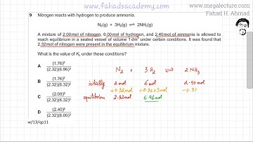 9 - 9701_w13_qp_11 :  Equilibrium Constant Kc
