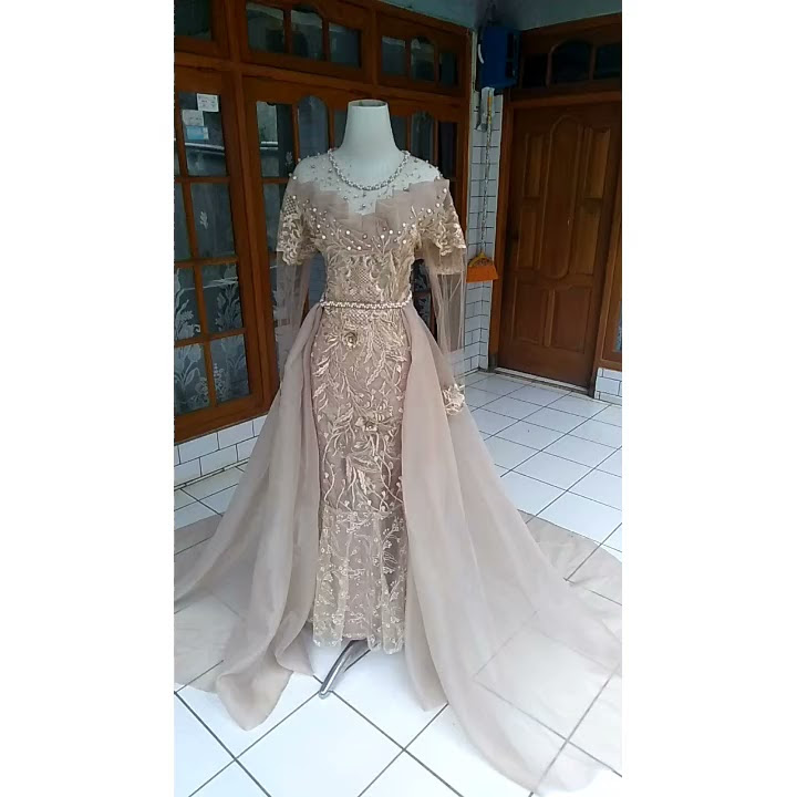 Dada kipas fullgar rosegold ekor organza