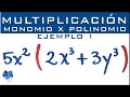 Multiplicación de expresiones algebraicas | Monomio por polinomio | Ejemplo 1