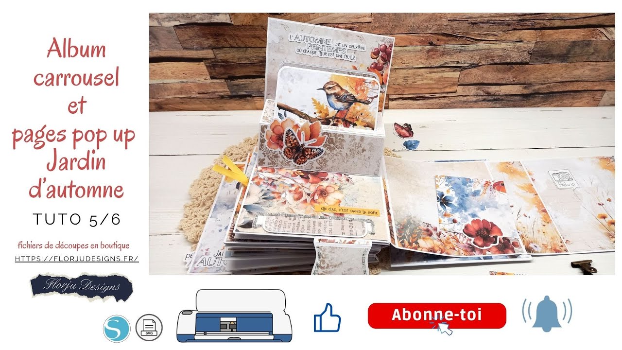 Tuto Album carrousel Part 5, page Mini PopUp Jardin d'automne 