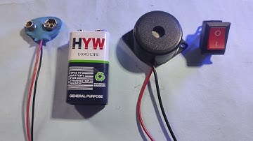 How to Connect Buzzer, Switch with 9v battery |  DIY Cycle horn tutorial #diy #dc #buzzer #mini