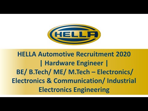 HELLA Automotive Recruitment  Electronics/ Electronics & Communication/ Industrial Electronics