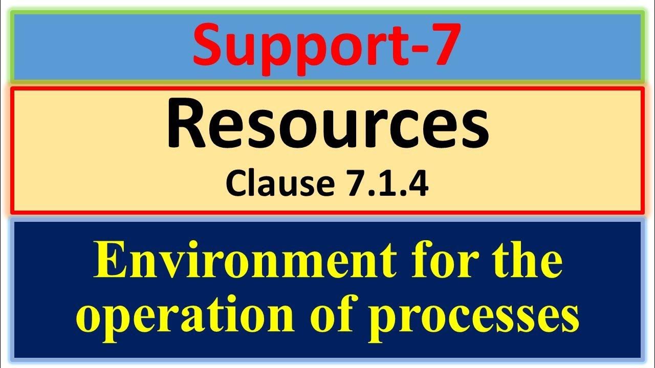 ISO 9001 2015 Clause 7.1.4 Environment for the operation of processes