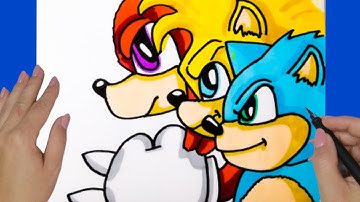 How to Draw SONIC KNUCKLES TAILS FACEOFF