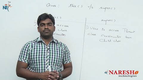 What is the difference between this() and super() | Core Java FAQs Videos | Naresh IT