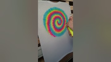 How to / Airbrush a  Rainbow Tie Dye a T-shirt with script lettering