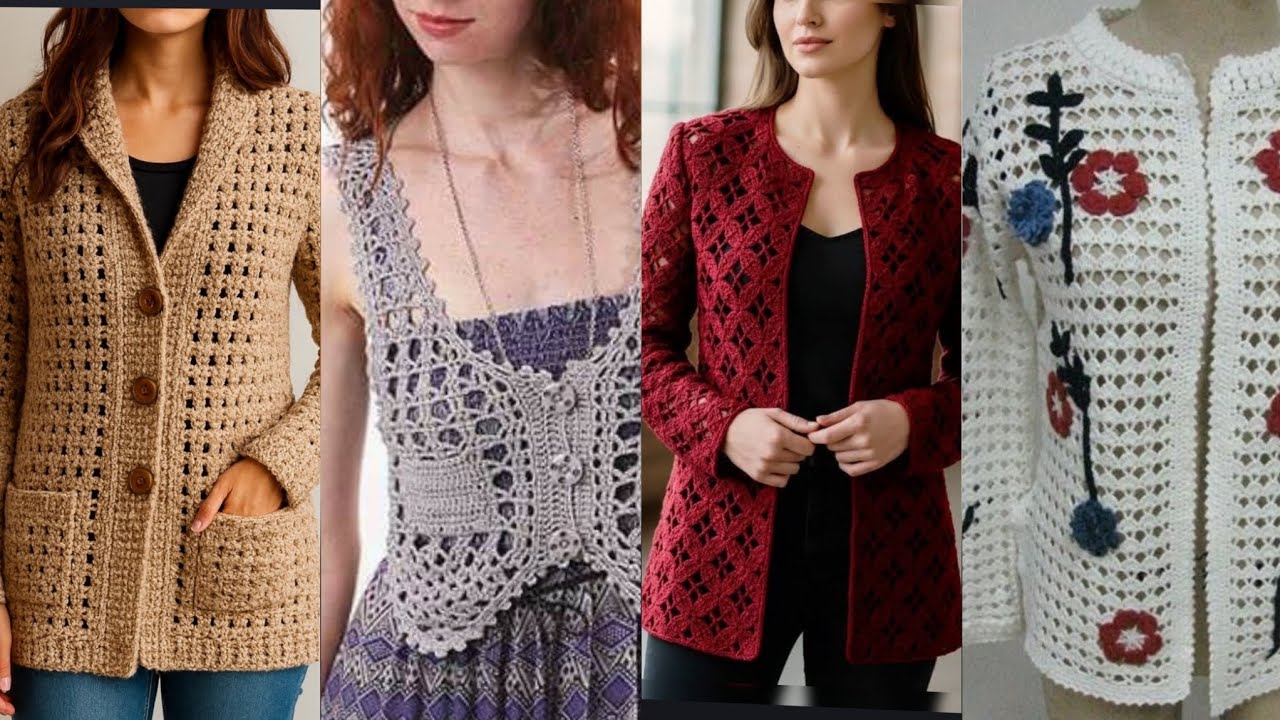 Top 55 Latest stylish trendy easy crochet handknit vest  blouse top pattern designs ideas for women 
