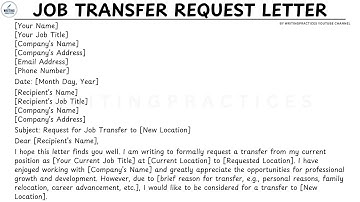 How To Write An Application Letter for Transfer Job Location | Job Transfer Request Letter