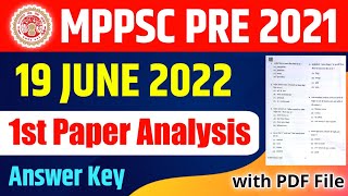 19 JUNE 2022 MPPSC PAPER ANALYSIS | MPPSC PRE 2021 | MPPSC ANSWER KEY 2022 | ROYAL STUDY | MPPSC ANS screenshot 3