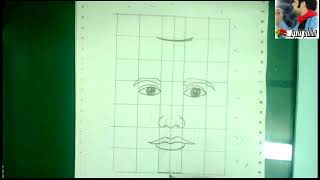 طريقة رسم الوجه بنسب المربعات طريقة سهلة جدا للمبتدئين - YouTube