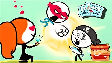 Attack funny🤣Game Play Cartoon Video || ATTACK DRAW Line || {Level 51 to 65} S.M.G