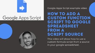 How to add a custom function script to google spreadsheet from a script source